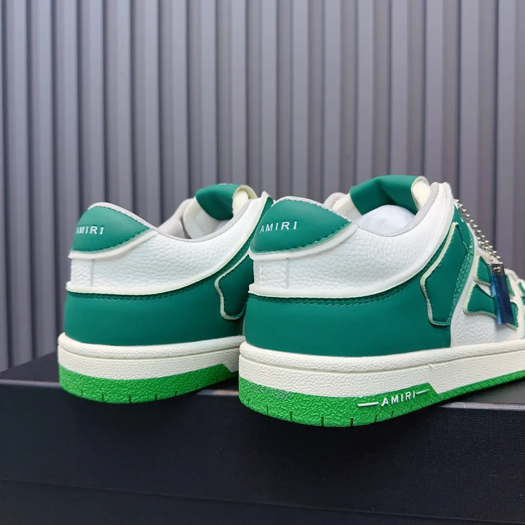 Men's men's shoes 💰600 AMIRI high street sneakers with bone sports shoes, toe layer cowhide upper, upper side bones, hand-stitched, good three-dimensional effect, customized metal LOGO, size 38-45 46